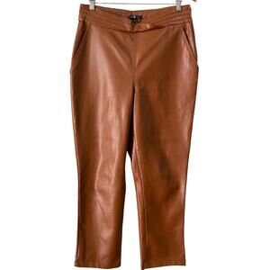 7 For All Mankind Womens Brown Faux Leather Pants Large Tan Boho Western Cowgirl